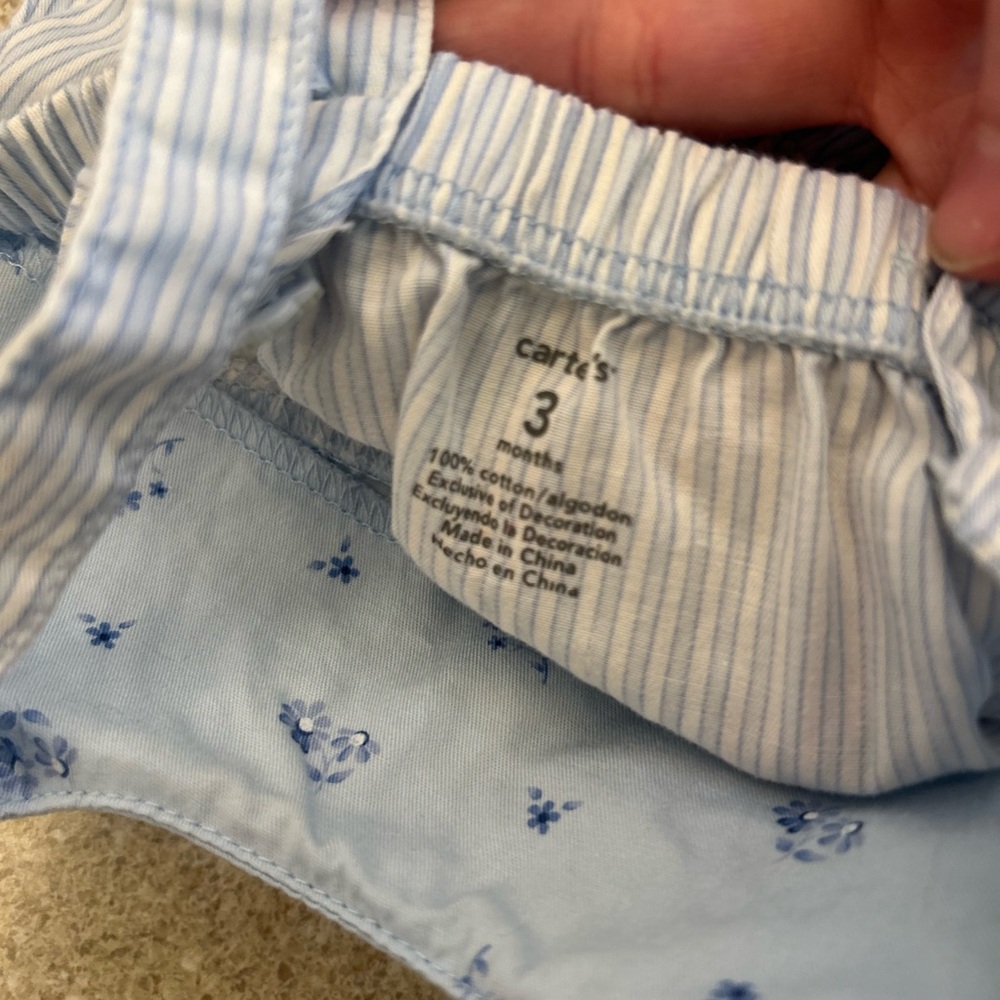 Carter’s Baby Blue Striped Floral Butterfly Tank Top - Picture 4 of 4